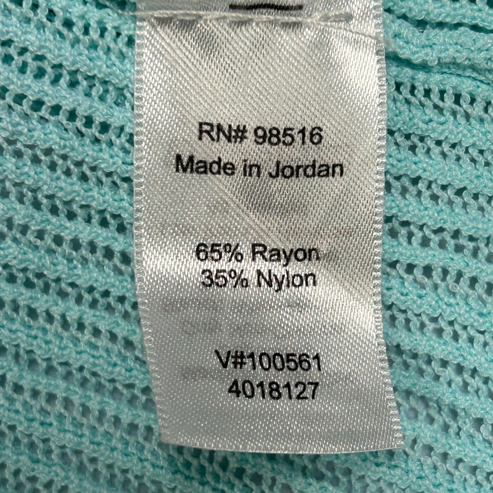 Coldwater Creek Women Open Front Knit Cardigan Sweater Size M Pastel Green Beach - Picture 4 of 8